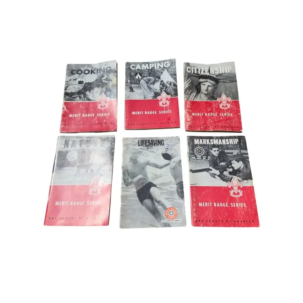 Vintage 1960's Boy Scouts of America Merit Badge Series 6 Booklets BSA Americana